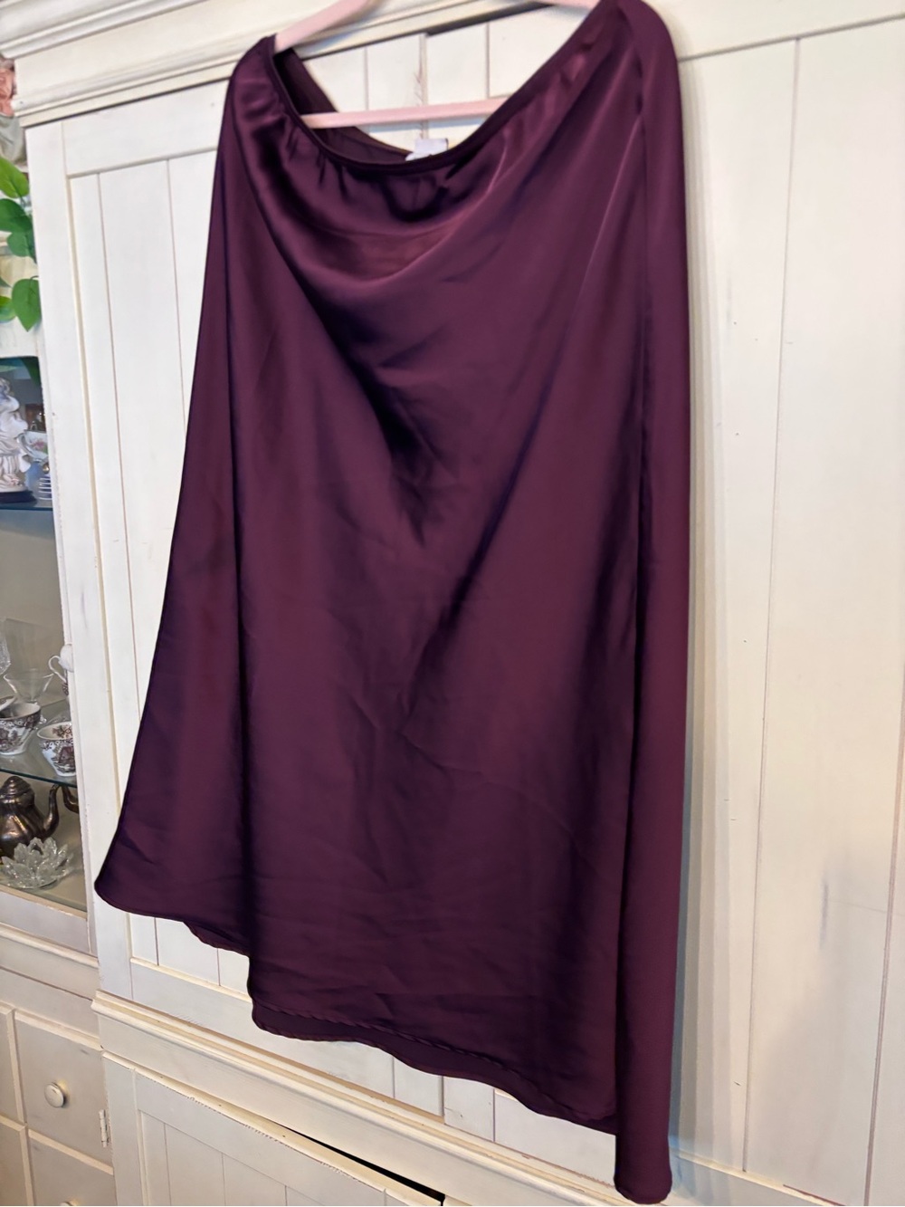 A new day Satin Maxi Skirt in Plum.